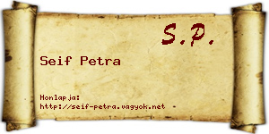 Seif Petra névjegykártya