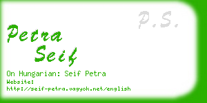 petra seif business card